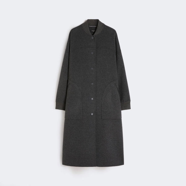 WEEKEND MAX MARA WKDAlamaro Long Wool Coat in Dark Grey