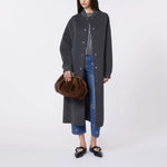 WEEKEND MAX MARA WKDAlamaro Long Wool Coat in Dark Grey