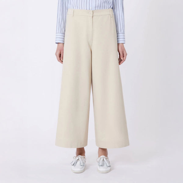 WEEKEND MAX MARA WKDAriete Cotton Drill Trousers in Sand