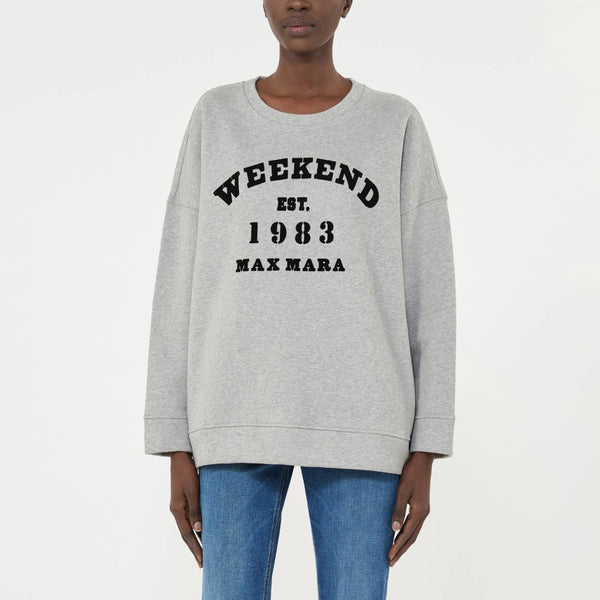 WEEKEND MAX MARA WKDGommoso Cotton Jersey Sweatshirt in Light Grey