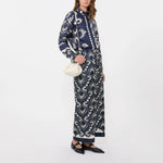 WEEKEND MAX MARA WKDLastra Printed Silk Patchwork Shirt in Navy
