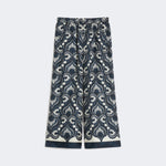 WEEKEND MAX MARA WKDOttico Fluid Printed Silk Trousers in Navy