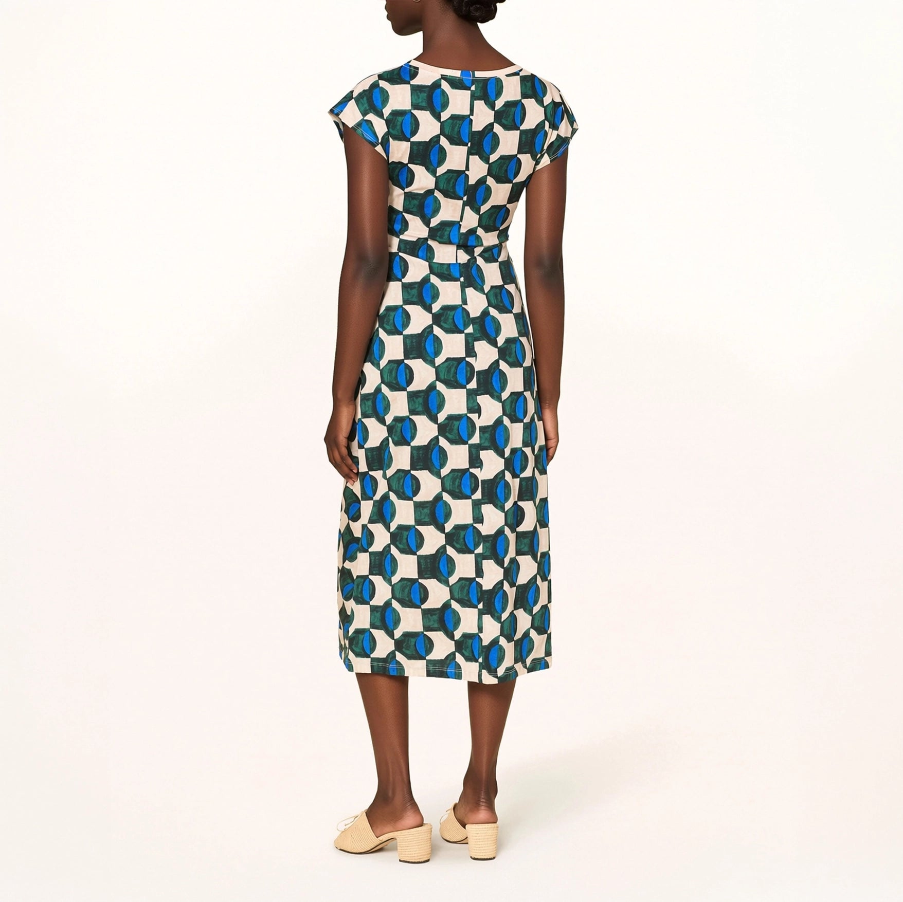 WEEKEND MAX MARA WKDSaggio Cotton Jersey Printed Midi Dress in Green