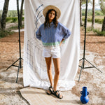 TINSELS Wood Amore Striped Shirt in Blue
