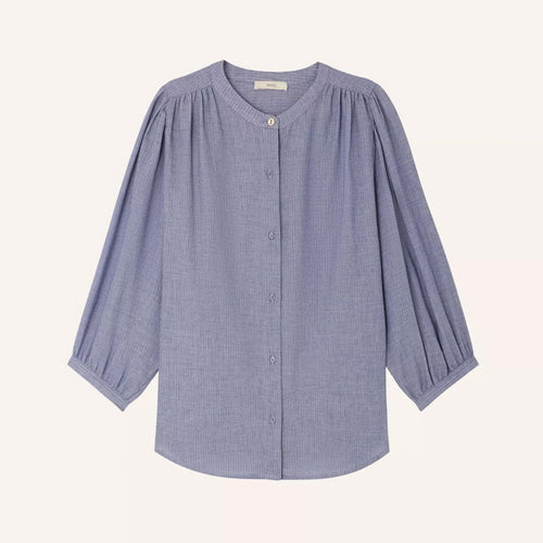 SESSUN A View With Puff Sleeves Chambray Blue