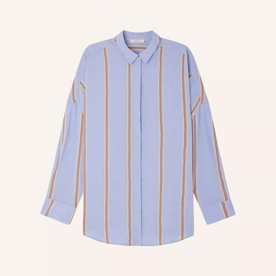 SESSUN Celona Shoulder Pleats Shirt in Lavender Malt