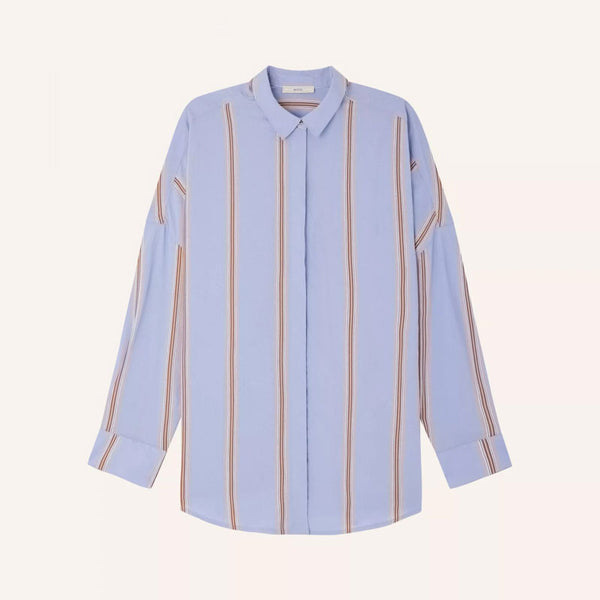 SESSUN Celona Shoulder Pleats Shirt in Lavender Malt
