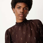SESSUN Duchess Blouse in Coffea Domiu