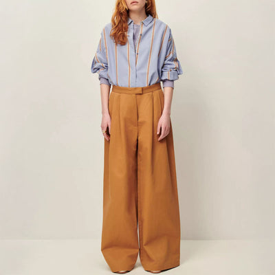 SESSUN Celona Shoulder Pleats Shirt in Lavender Malt