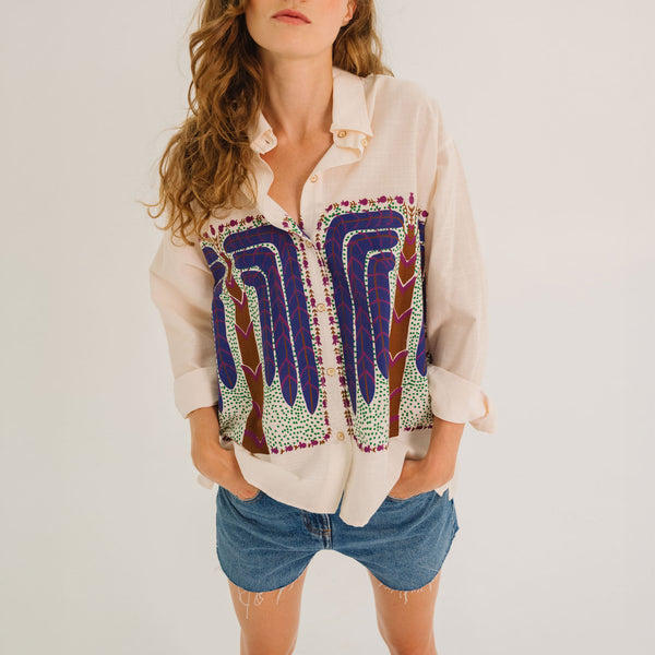 TINSELS Wyoming Palmito Long Sleeve Shirt in Pecan