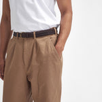BARBOUR Washed Stretch Twill Relaxed Fit Trousers in Stone