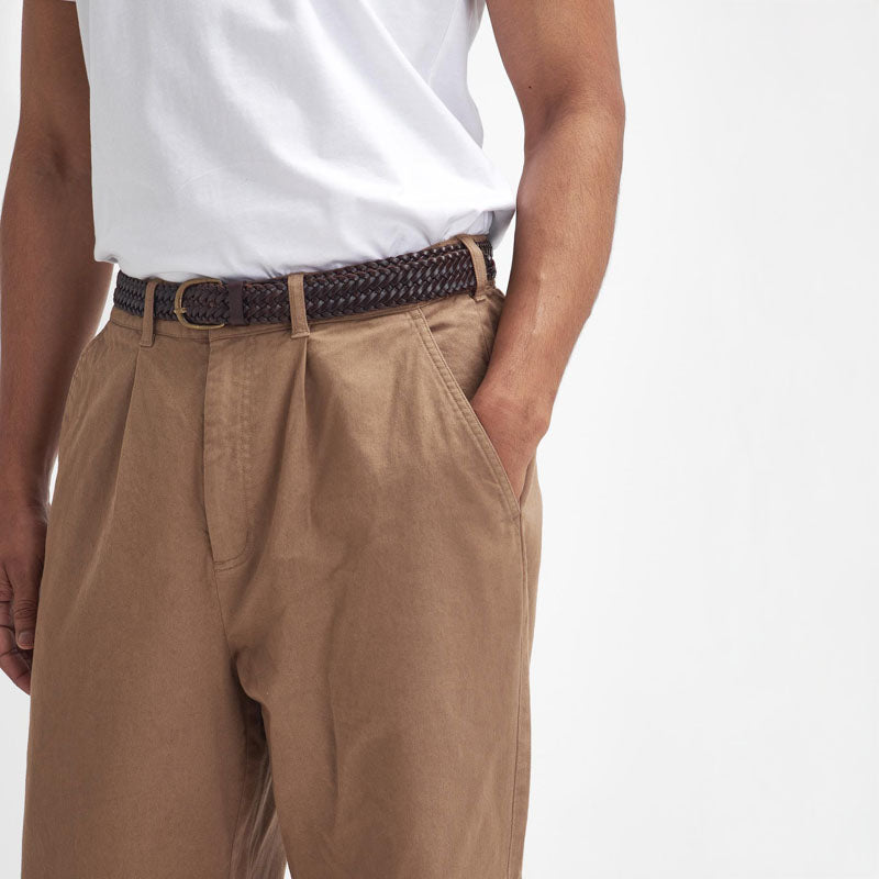 BARBOUR Washed Stretch Twill Relaxed Fit Trousers in Stone