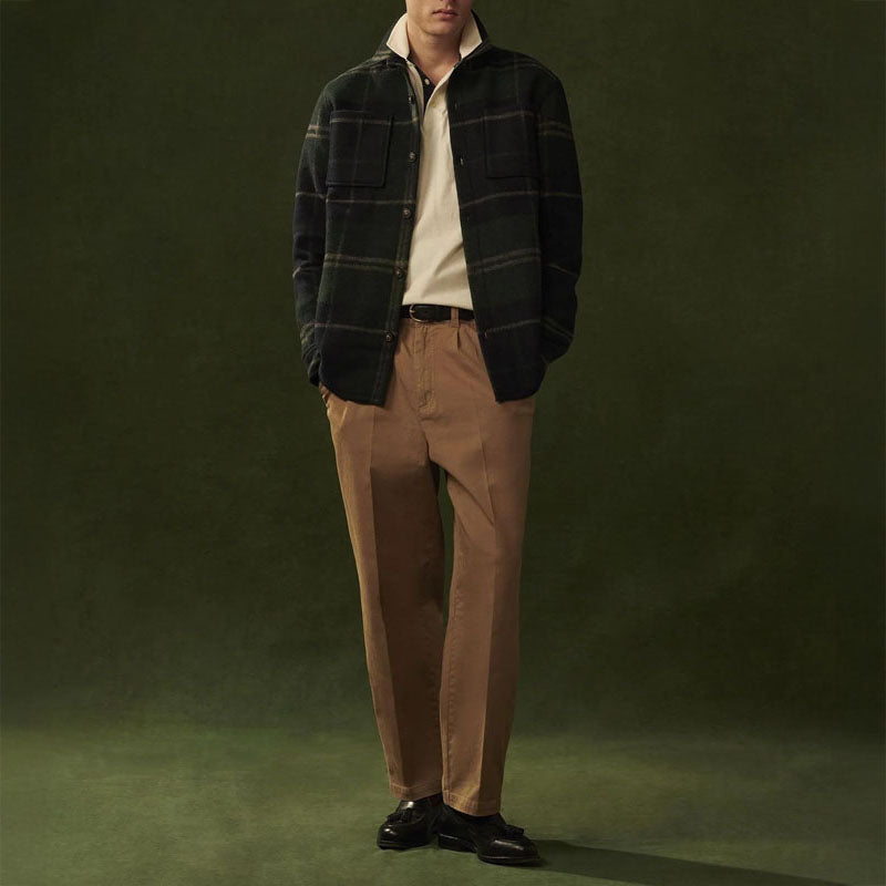 BARBOUR Washed Stretch Twill Relaxed Fit Trousers in Stone