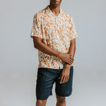 WAX LONDON Didcot Short Sleeve Shirt in Tan/Beige