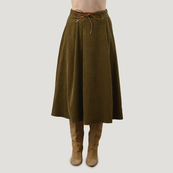 ORFEO Waylon Cord Skirt in Khaki