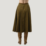 ORFEO Waylon Cord Skirt in Khaki