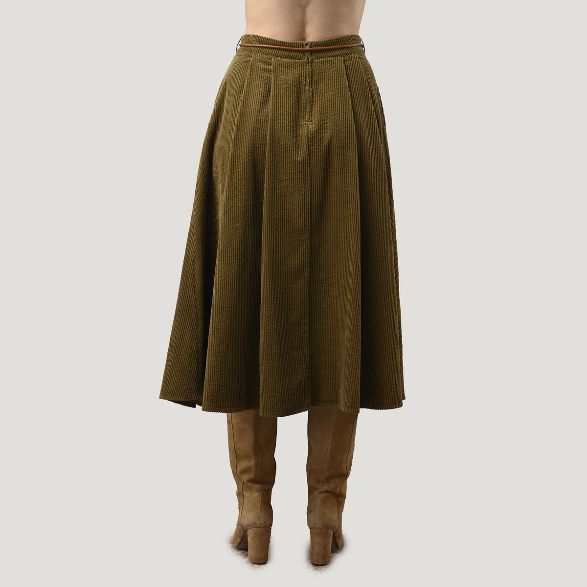 ORFEO Waylon Cord Skirt in Khaki