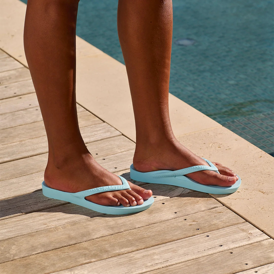 ARCHIES Arch Support Flip Flops in Sky Blue