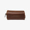 LOAKE Thames Leather Wash Bag in Brown