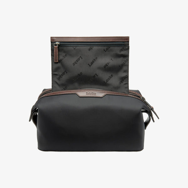 LOAKE Welland Nylon Wash Bag in Black