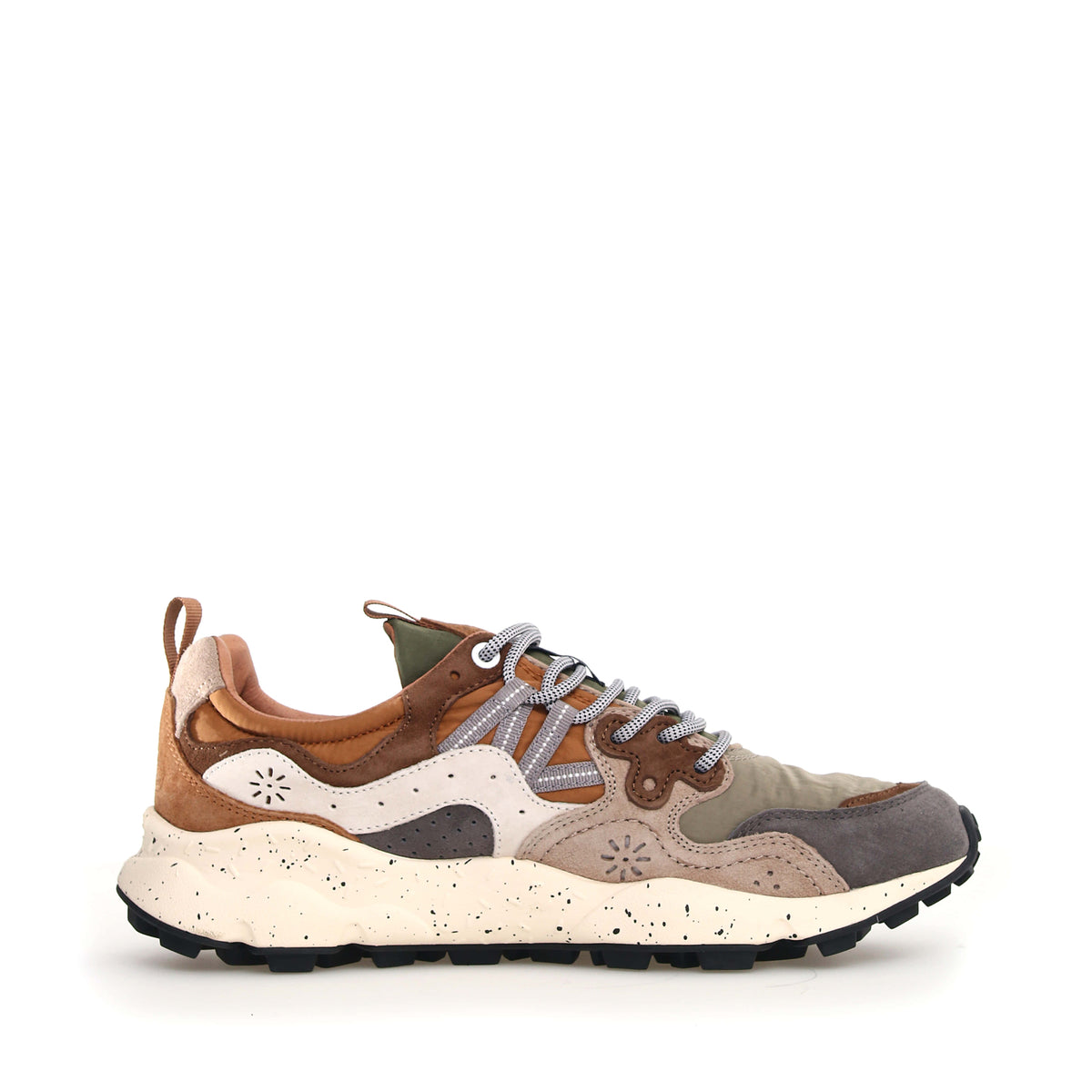 FLOWER MOUNTAIN Yamano 3 Mens Suede/Nylon Trainers in Grey/Onion