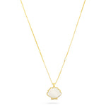 TALIS CHAINS Shell Pendant Necklace in White Jade