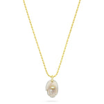 TALIS CHAINS Protective Hand Pendant Necklace in Grey Agate