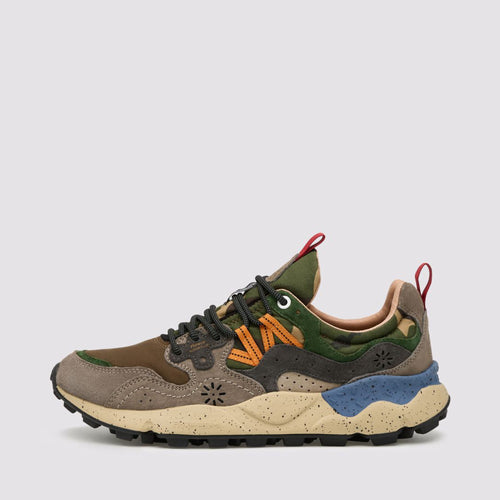 FLOWER MOUNTAIN Yamano 3 Mens Suede/Nylon Trainers in Dark Grey/Anthracite/Black