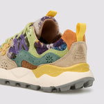 FLOWER MOUNTAIN Yamano 3 Womens Suede/Teddy Trainers in Grey/Taupe/Dark Green