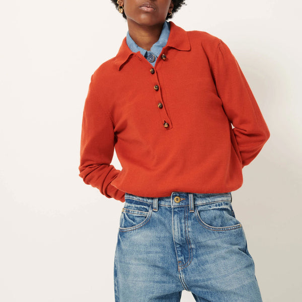 SESSUN Yanaka Polo Jumper in Vitamin