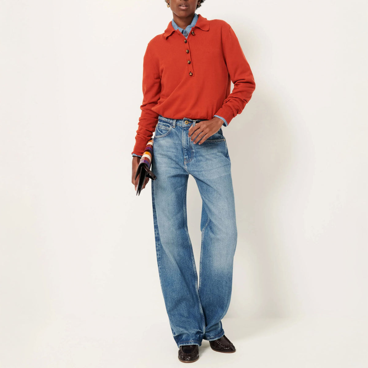 SESSUN Yanaka Polo Jumper in Vitamin