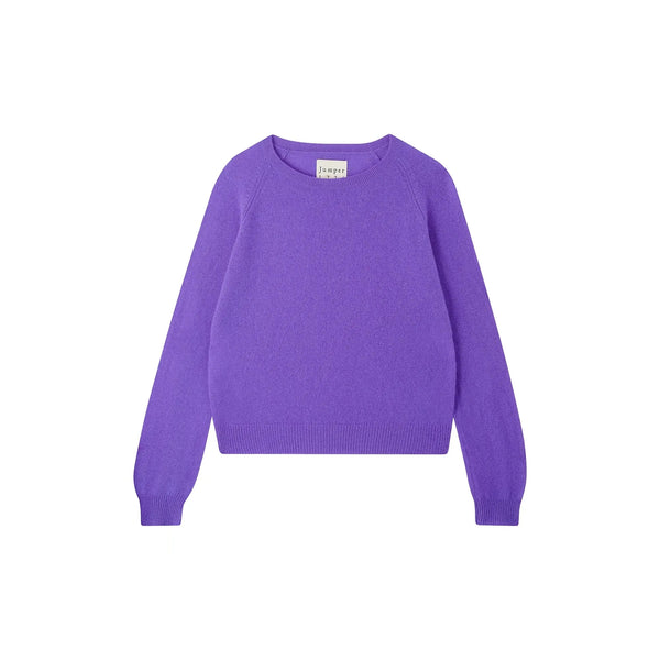 JUMPER 1234 Cashmere Crop Crew Neck Jumper in Sky Diver