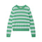 JUMPER 1234 Stripe Crew Neck Cashmere Jumper in Fresh Green Noor