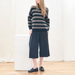 JUMPER 1234 Stripe Breton Jumper in Midnight Navy/Cloudy