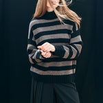 JUMPER 1234 Stripe Breton Jumper in Midnight Navy/Cloudy
