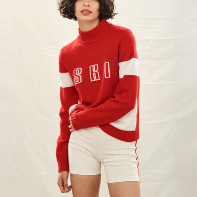JUMPER 1234 Contrast Ski Turtle in Red/White