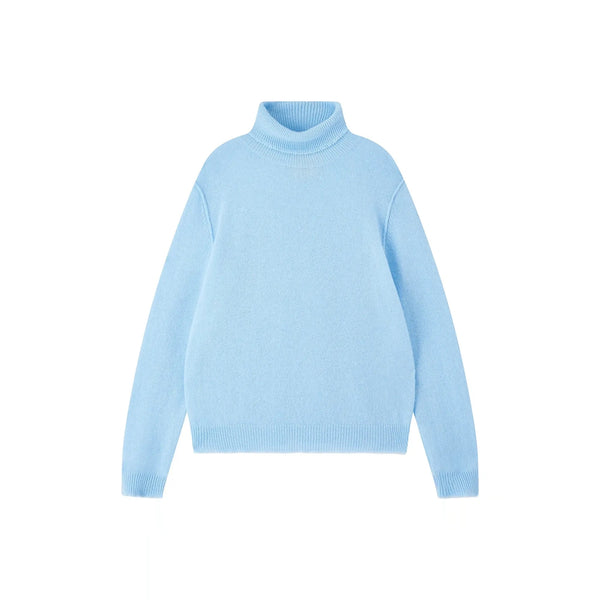 JUMPER 1234 Distressed Roll Collar Cashmere Jumper in Aurora