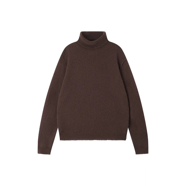 JUMPER 1234 Distressed Roll Collar Cashmere Jumper in Pluto