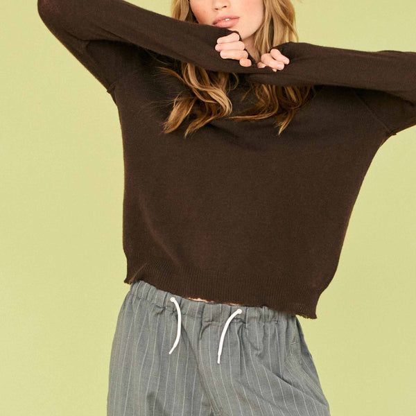 JUMPER 1234 Distressed Crew Neck Cashmere Jumper in Pluto