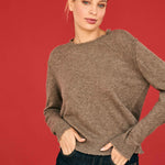 JUMPER 1234 Distressed Crew Neck Cashmere Jumper in Moose