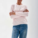 JUMPER1234 Distressed Crew in Pale Pink