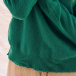 JUMPER 1234 Distressed Crew Neck Cashmere Jumper in Olive Green