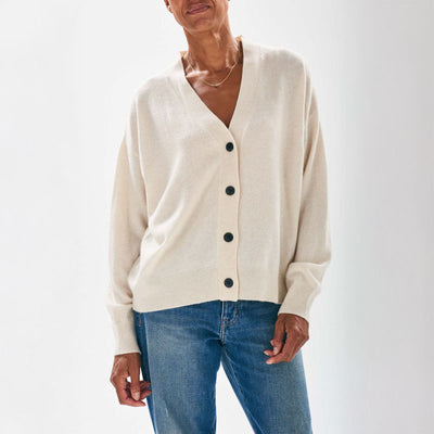 JUMPER 1234 Beach Cardigan in Oatmeal Rose