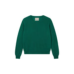 JUMPER 1234 Distressed Crew Neck Cashmere Jumper in Olive Green