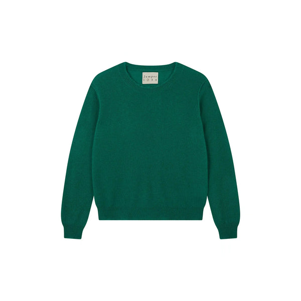 JUMPER 1234 Distressed Crew Neck Cashmere Jumper in Olive Green