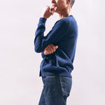 JUMPER 1234 Cashmere Bow Pocket Cardigan in Navy