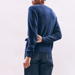JUMPER 1234 Cashmere Bow Pocket Cardigan in Navy