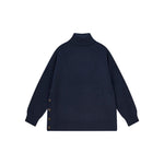 JUMPER 1234 Cashmere Wool Boyfriend Button Roll Collar in Navy
