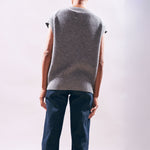 JUMPER 1234 Boyfriend Button Vest in Cloudy