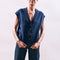 JUMPER 1234 Boyfriend Button Vest in Navy